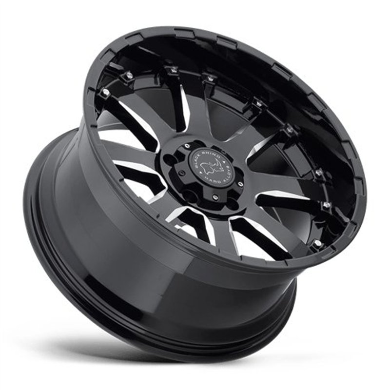 Black Rhino Hard Alloys | SIERRA 17x9.0 ET-12 - GLOSS BLACK W/ MILLED SPOKES