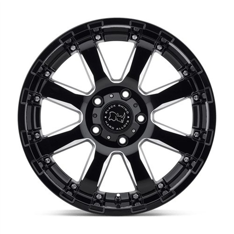 Black Rhino Hard Alloys | SIERRA 17x9.0 ET-12 - GLOSS BLACK W/ MILLED SPOKES