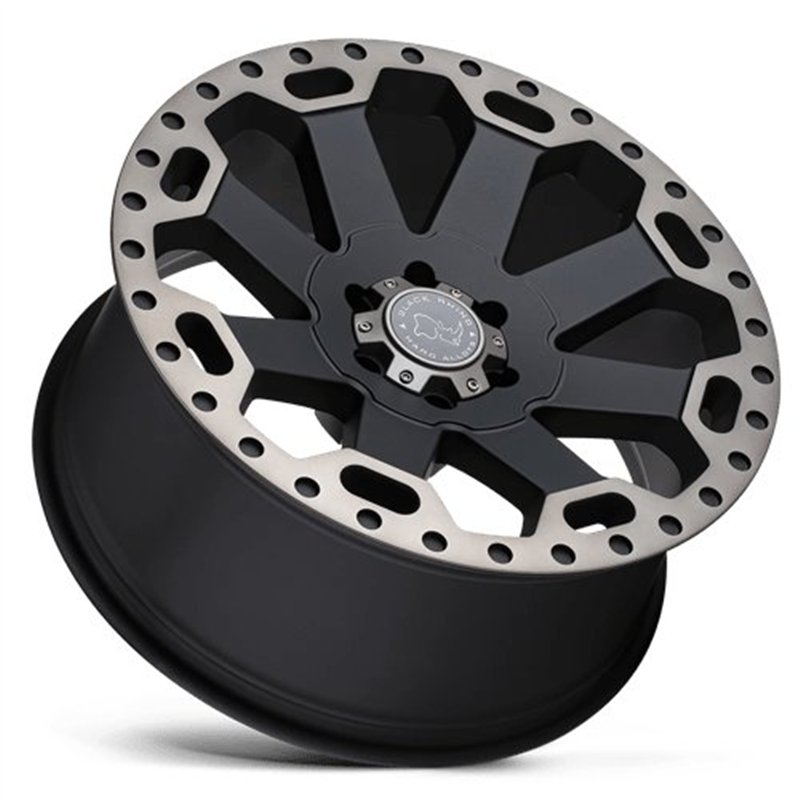 Black Rhino Hard Alloys | WARLORD 17x9.0 ET12 - MATTE BLACK W/ MACHINED DARK TINT