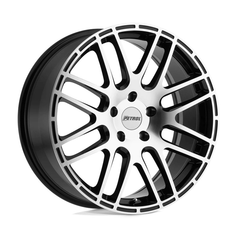 Petrol | P6A 18x8.0 ET35 - GLOSS BLACK W/ MACHINED CUT FACE