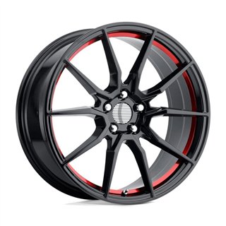 Performance Replicas | PR193 18x9.0 ET30 - GLOSS BLACK RED MACHINED