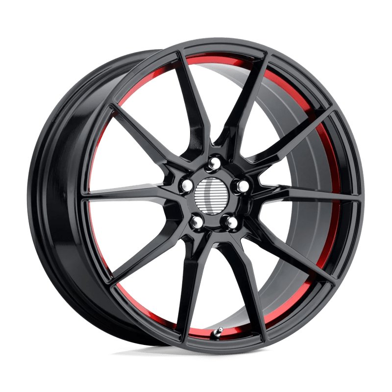 Performance Replicas | PR193 18x9.0 ET30 - GLOSS BLACK RED MACHINED