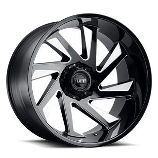 Tuff | T1B 20x10.0 ET-23 - GLOSS BLACK W/ MILLED SPOKES