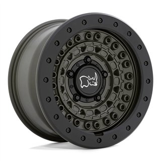 Black Rhino Hard Alloys | BARRICADE 20x9.0 ET10 - OLIVE DRAB GREEN W/ BLACK ROCK GUARD