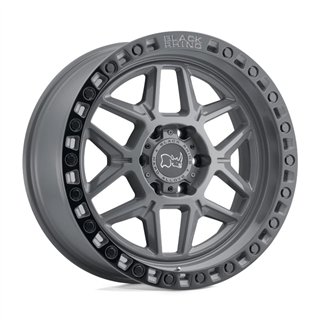 Black Rhino Hard Alloys | KELSO 20x9.0 ET12 - BATTLESHIP GRAY W/ BLACK RING