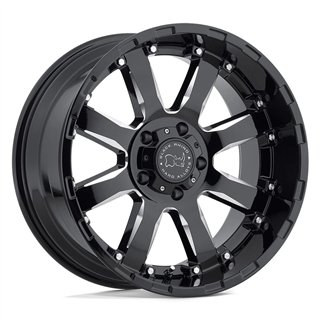 Black Rhino Hard Alloys | SIERRA 20x9.0 ET12 - GLOSS BLACK W/ MILLED SPOKES