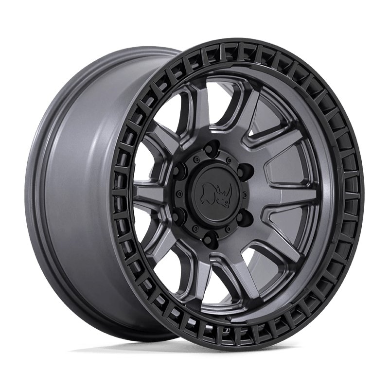 Black Rhino Hard Alloys | CALICO 20x9.0 ET0 - MATTE GUNMETAL W/ MATTE BLACK LIP
