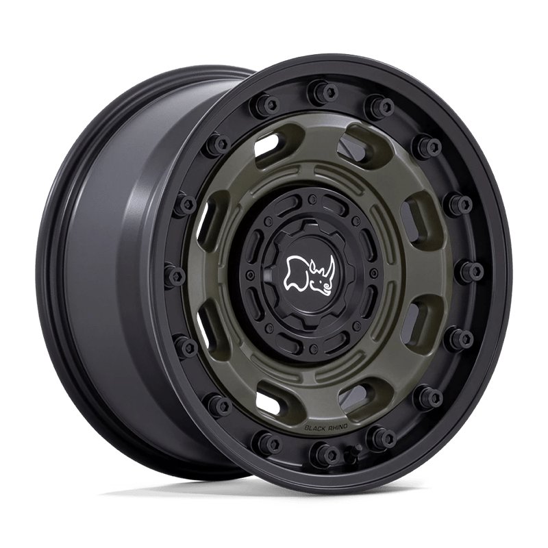 Black Rhino Hard Alloys | ATLAS 17x8.5 ET-10 - OLIVE DRAB GREEN W/ BLACK LIP