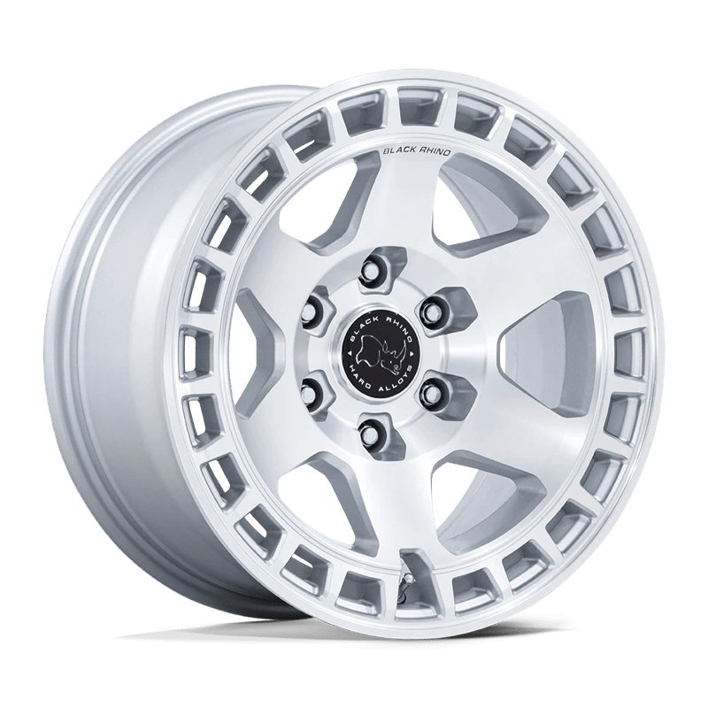 Black Rhino Hard Alloys | BR022 BAHARI 17x8.5 ET-10 - GLOSS SILVER W/ MACHINED FACE