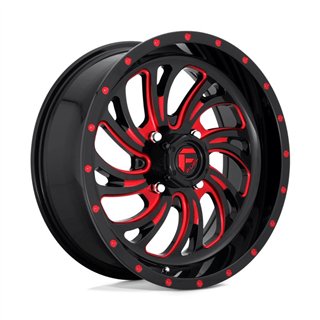 Fuel Off-Road | D642 KOMPRESSOR UTV 18x7.0 ET13 - GLOSS BLACK RED TINTED CLEAR
