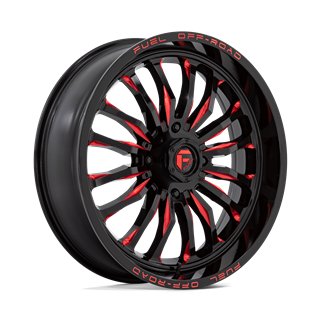 Fuel Off-Road | D822 ARC UTV 22x7.0 ET13 - GLOSS BLACK MILLED RED