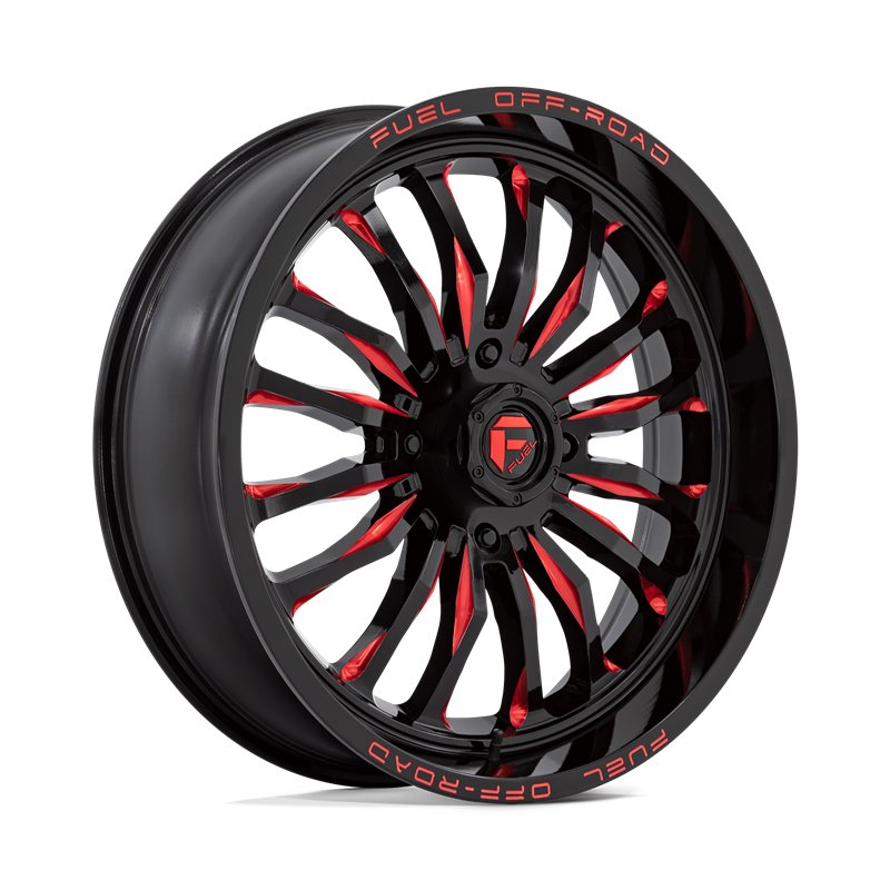 Fuel Off-Road | D822 ARC UTV 22x7.0 ET13 - GLOSS BLACK MILLED RED