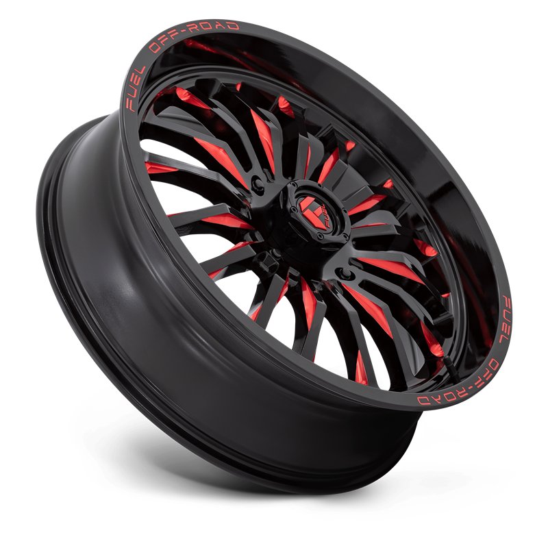 Fuel Off-Road | D822 ARC UTV 22x7.0 ET13 - GLOSS BLACK MILLED RED