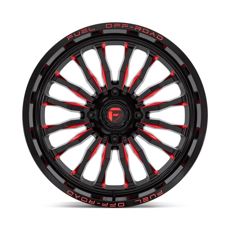 Fuel Off-Road | D822 ARC UTV 22x7.0 ET13 - GLOSS BLACK MILLED RED