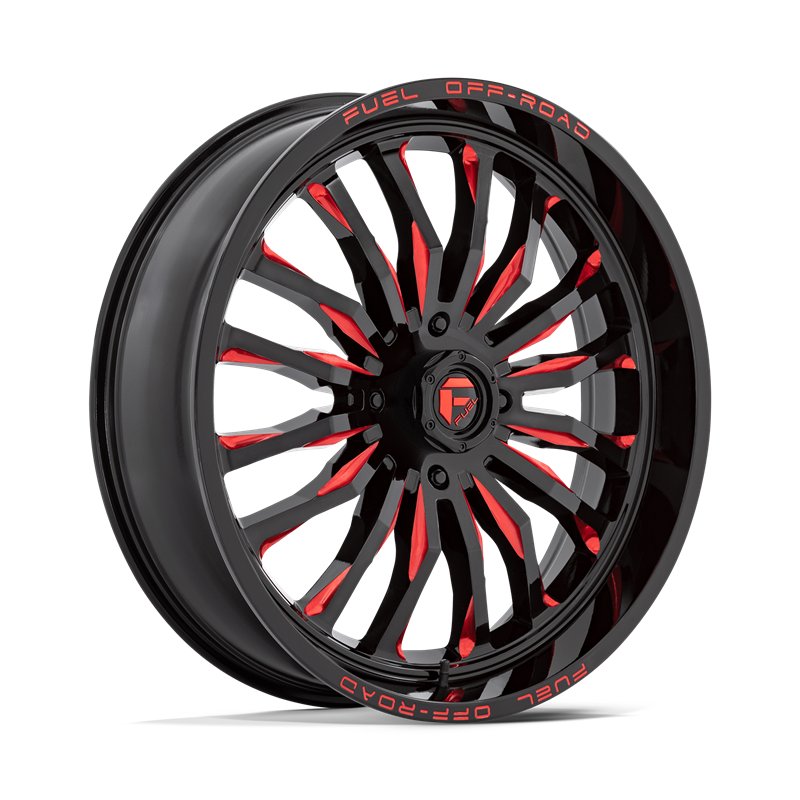 Fuel Off-Road | D822 ARC UTV 24x7.0 ET13 - GLOSS BLACK MILLED RED
