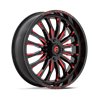 Fuel Off-Road | D822 ARC UTV 24x7.0 ET13 - GLOSS BLACK MILLED RED