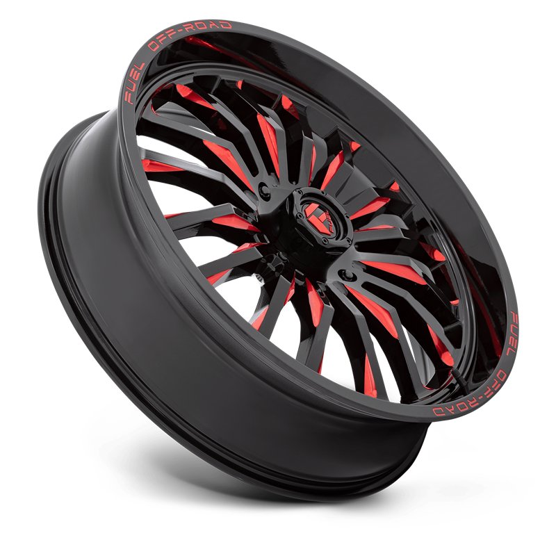 Fuel Off-Road | D822 ARC UTV 24x7.0 ET13 - GLOSS BLACK MILLED RED