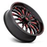 Fuel Off-Road | D822 ARC UTV 24x7.0 ET13 - GLOSS BLACK MILLED RED