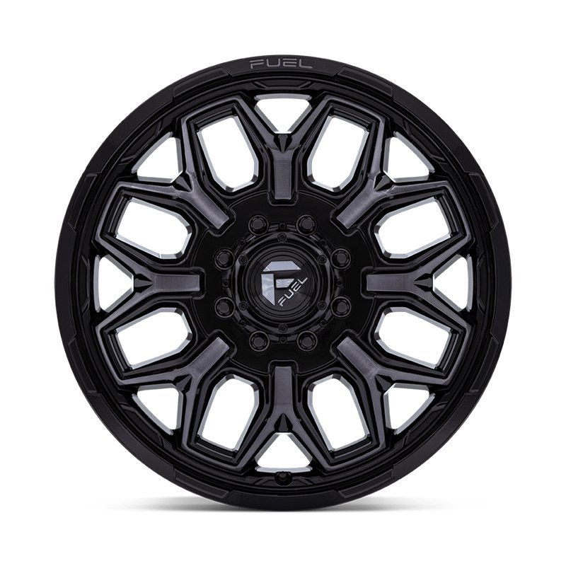 Fuel Off-Road | D875 FLUX DUALLY 20x8.25 ET-227 - GLOSS BLACK BRUSH-FC GRAY TINT