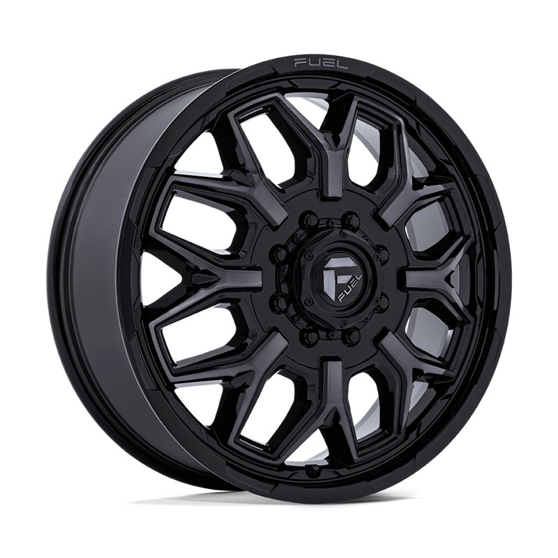 Fuel Off-Road | D875 FLUX DUALLY 22x8.25 ET104 - GLOSS BLACK BRUSH-FC GRAY TINT