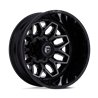 Fuel Off-Road | D875 FLUX DUALLY 22x8.25 ET-201 - GLOSS BLACK BRUSH-FC GRAY TINT