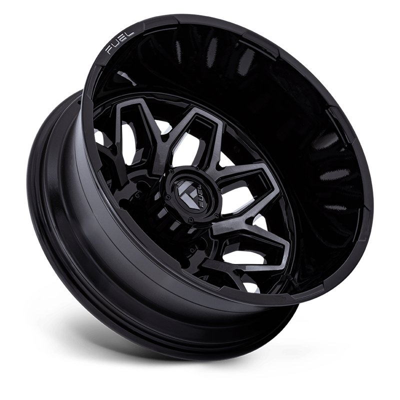 Fuel Off-Road | D875 FLUX DUALLY 22x8.25 ET-201 - GLOSS BLACK BRUSH-FC GRAY TINT