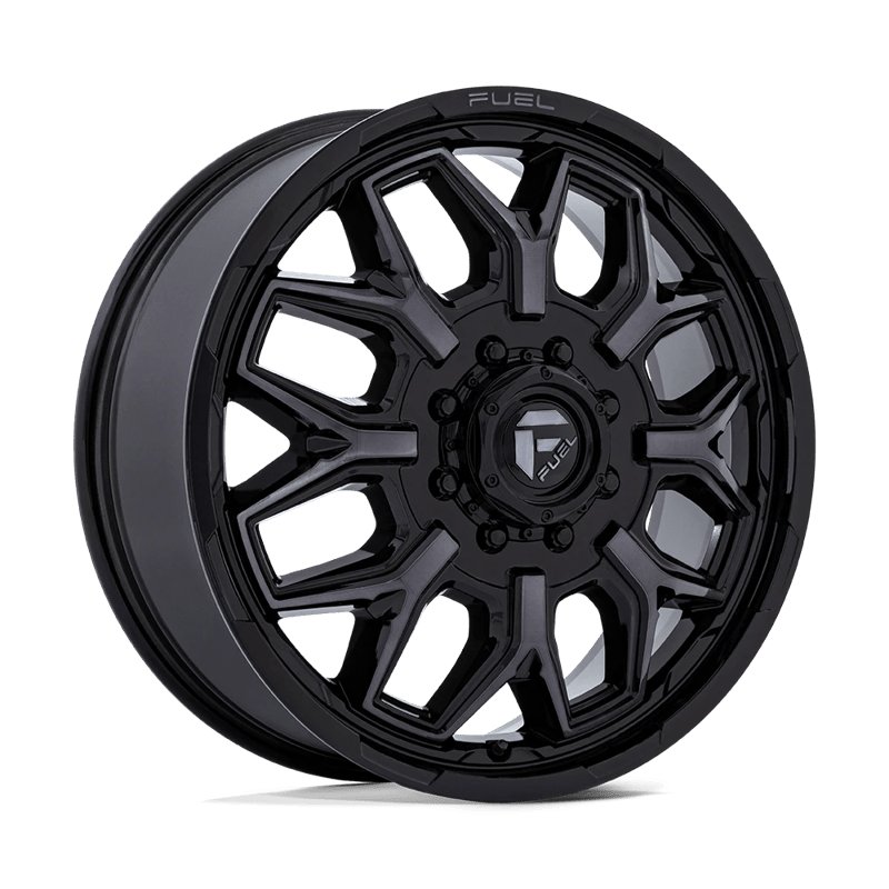 Fuel Off-Road | D875 FLUX DUALLY 22x8.25 ET104 - GLOSS BLACK BRUSH-FC GRAY TINT