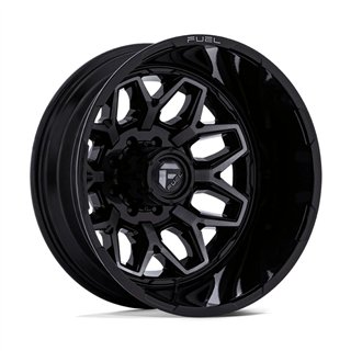 Fuel Off-Road | D875 FLUX DUALLY 22x8.25 ET-227 - GLOSS BLACK BRUSH-FC GRAY TINT