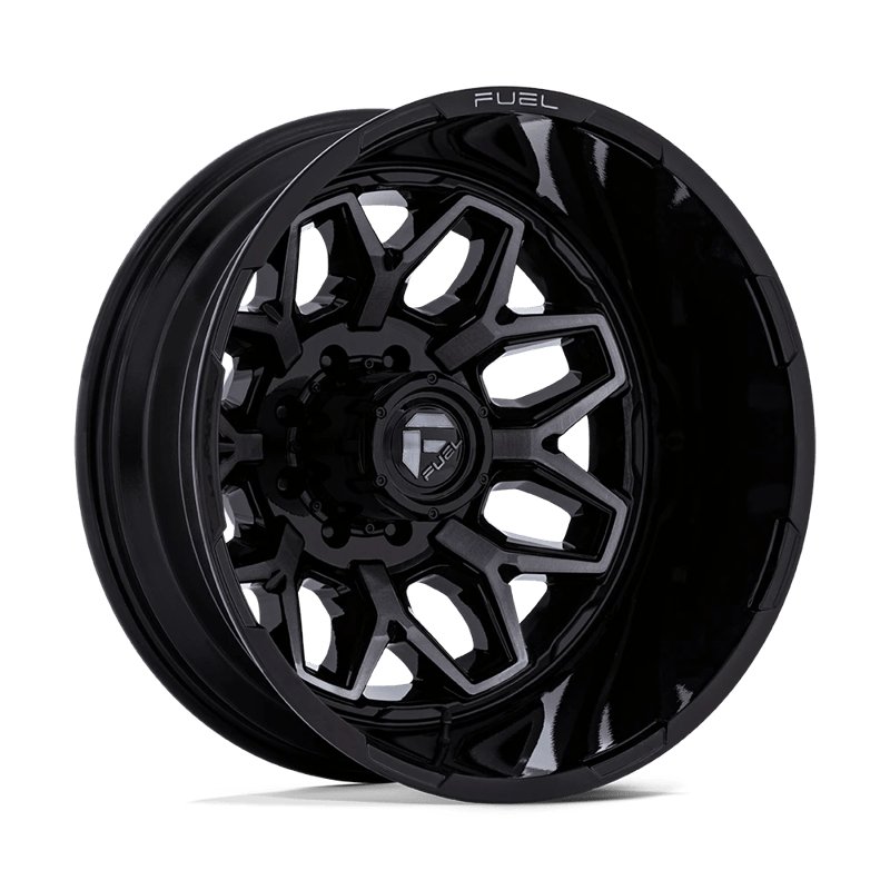 Fuel Off-Road | D875 FLUX DUALLY 22x8.25 ET-227 - GLOSS BLACK BRUSH-FC GRAY TINT