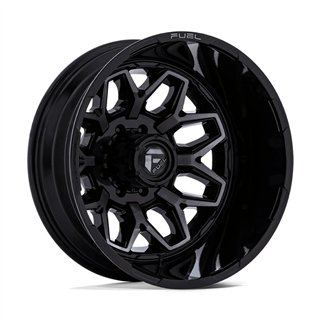 Fuel Off-Road | D875 FLUX DUALLY 22x8.25 ET-201 - GLOSS BLACK BRUSH-FC GRAY TINT