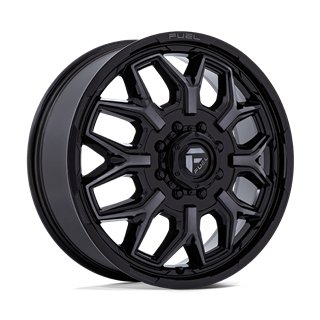 Fuel Off-Road | D875 FLUX DUALLY 22x8.25 ET104 - GLOSS BLACK BRUSH-FC GRAY TINT