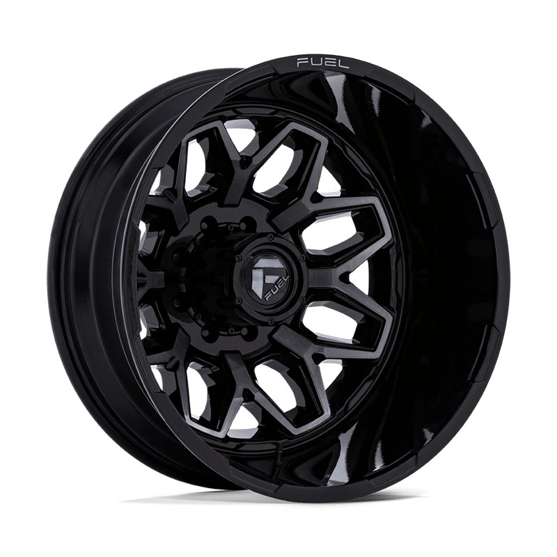Fuel Off-Road | D875 FLUX DUALLY 22x8.25 ET-201 - GLOSS BLACK BRUSH-FC GRAY TINT
