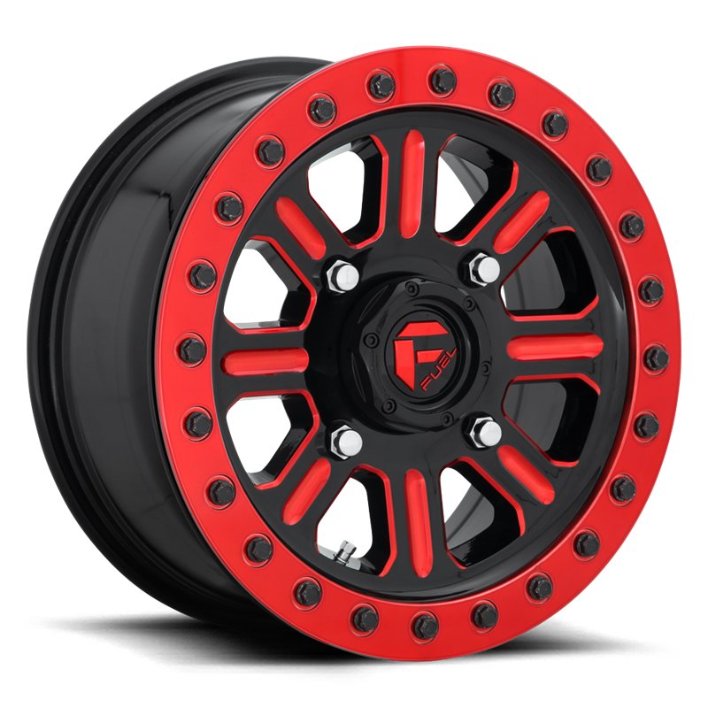 Fuel Off-Road | D911 HARDLINE BEADLOCK 15x10.0 ET25 - GLOSS BLACK RED TINTED CLEAR