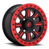 Fuel Off-Road | D911 HARDLINE BEADLOCK 15x10.0 ET25 - GLOSS BLACK RED TINTED CLEAR