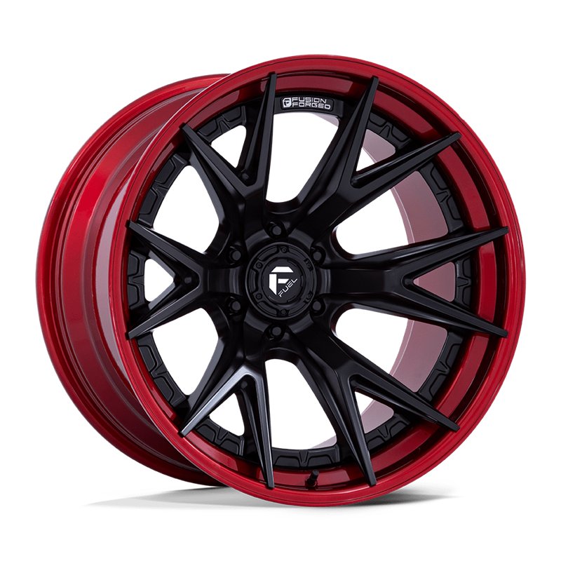 Fuel Off-Road | FC402 CATALYST 18x9.0 ET1 - MATTE BLACK W/ CANDY RED LIP