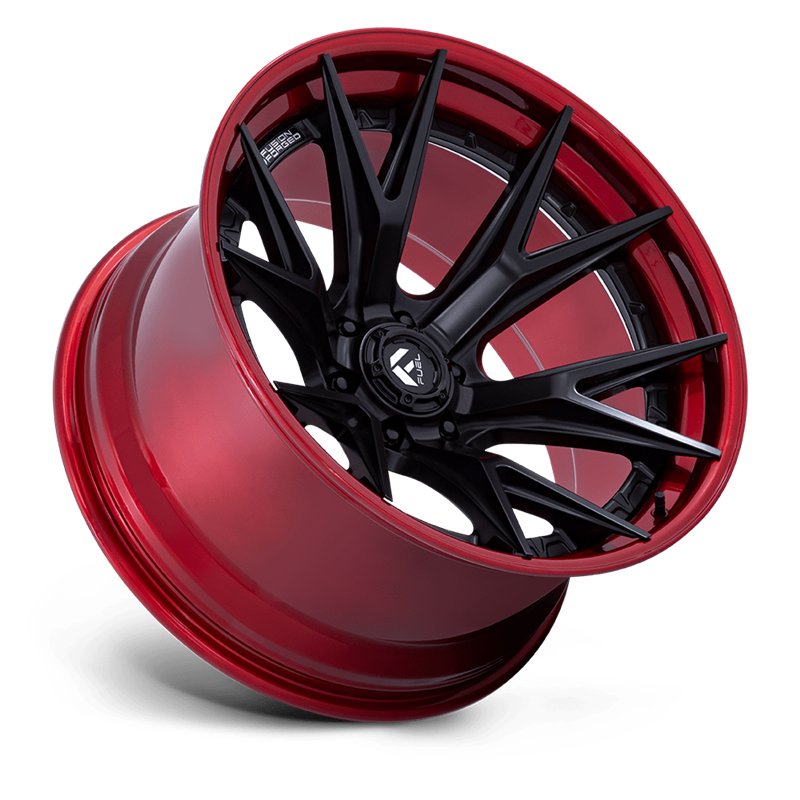 Fuel Off-Road | FC402 CATALYST 18x9.0 ET1 - MATTE BLACK W/ CANDY RED LIP