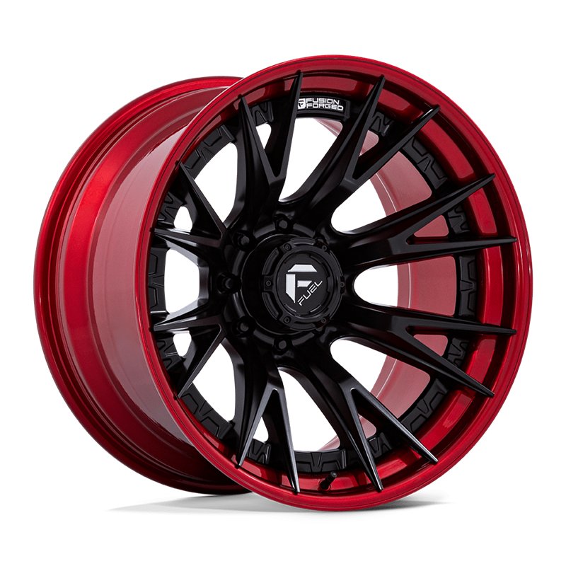 Fuel Off-Road | FC402 CATALYST 22x12.0 ET-44 - MATTE BLACK W/ CANDY RED LIP