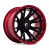 Fuel Off-Road | FC402 CATALYST 22x12.0 ET-44 - MATTE BLACK W/ CANDY RED LIP