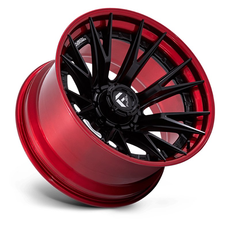 Fuel Off-Road | FC402 CATALYST 22x12.0 ET-44 - MATTE BLACK W/ CANDY RED LIP