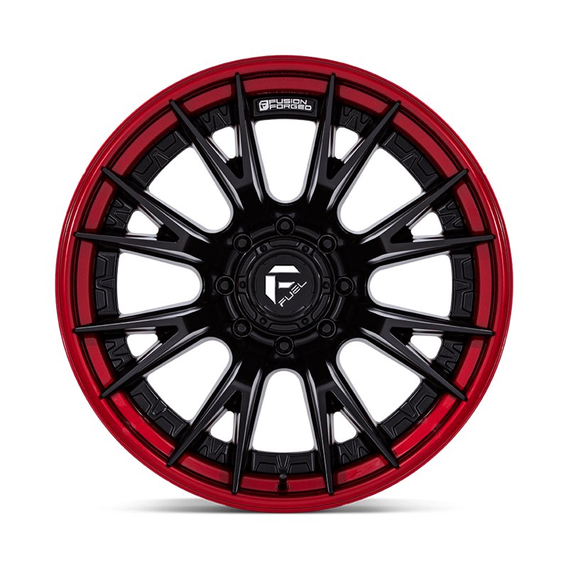 Fuel Off-Road | FC402 CATALYST 22x12.0 ET-44 - MATTE BLACK W/ CANDY RED LIP