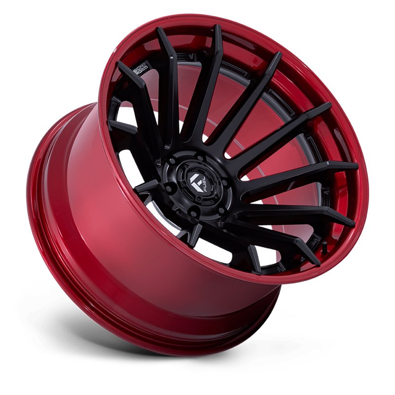 Fuel Off-Road | FC403 BURN 20x9.0 ET1 - MATTE BLACK W/ CANDY RED LIP