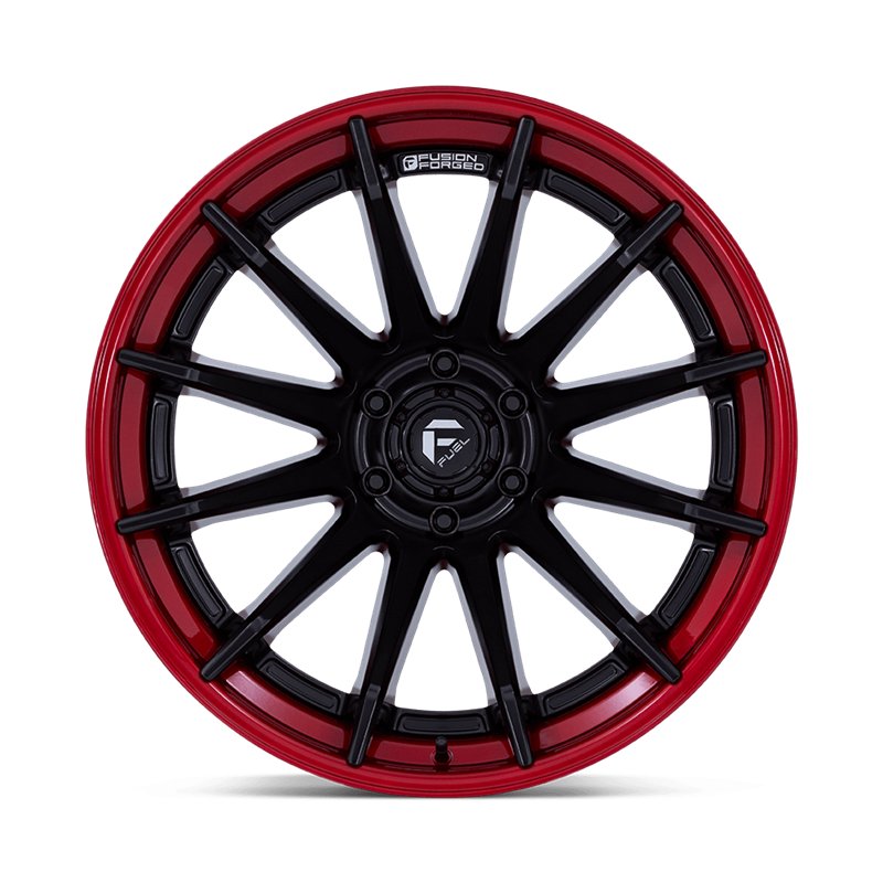 Fuel Off-Road | FC403 BURN 20x9.0 ET1 - MATTE BLACK W/ CANDY RED LIP