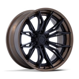 Fuel Off-Road | FC404 MUTINY 22x10.0 ET-18 - MATTE BLACK W/ GLOSS BRONZE LIP