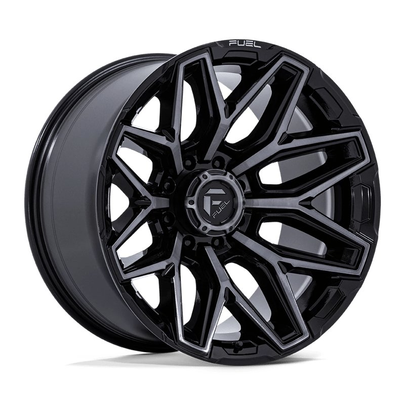 Fuel Off-Road | FLUX 22x12.0 ET-44 - GLOSS BLACK BRUSH FC GRAY DDT