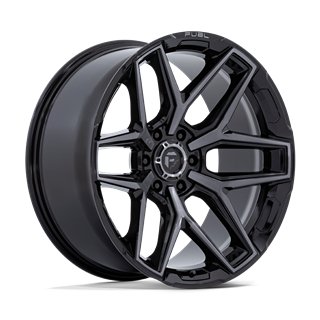 Fuel Off-Road | FLUX 24x10.0 ET0 - GLOSS BLACK BRUSH FC GRAY DDT