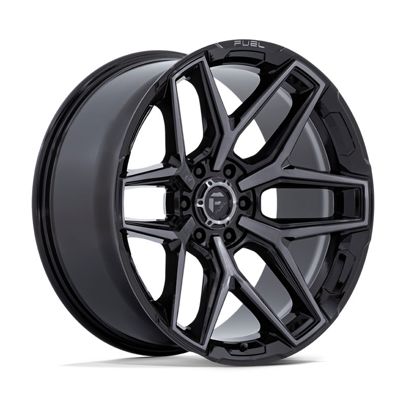 Fuel Off-Road | FLUX 24x10.0 ET0 - GLOSS BLACK BRUSH FC GRAY DDT