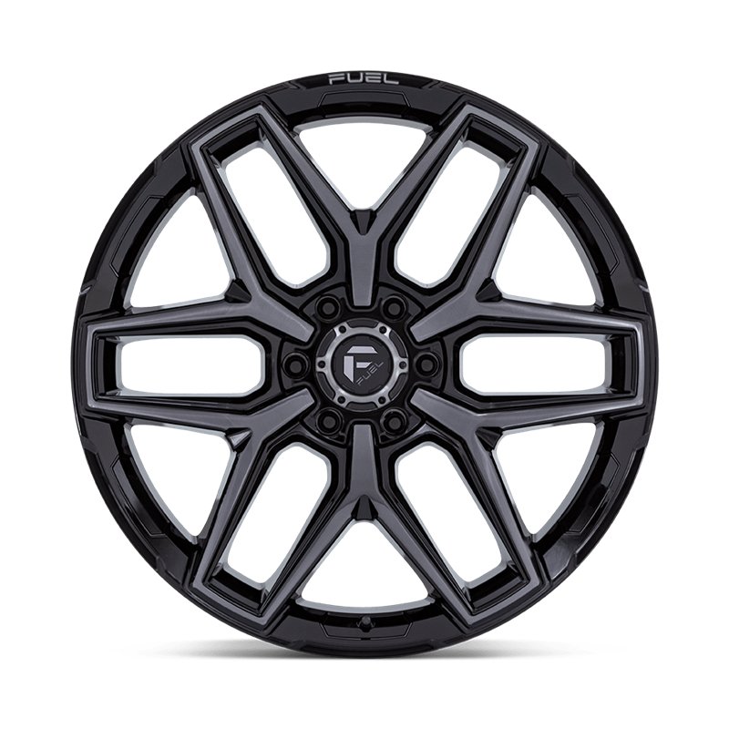 Fuel Off-Road | FLUX 24x10.0 ET0 - GLOSS BLACK BRUSH FC GRAY DDT