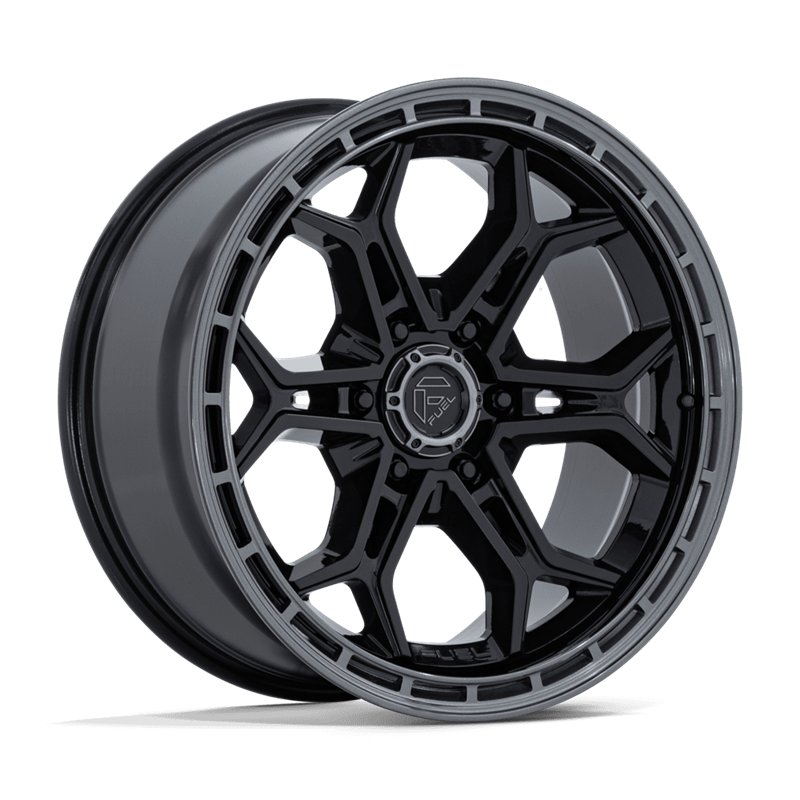 Fuel Off-Road | FC896 HEATHEN 20x9.0 ET1 - GLOSS BLACK W/ GUNMETAL LIP