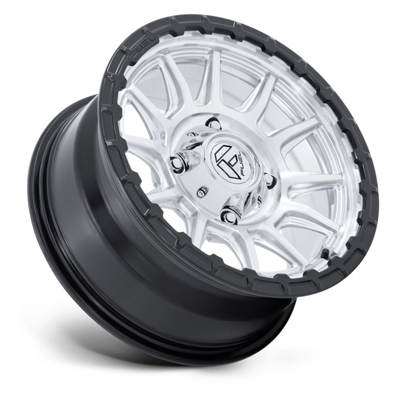 Fuel Off-Road | FV866 PISTON UTV 15x7.0 ET38 - HYPER SILVER MACHINED FACE MATTE BLACK LIP