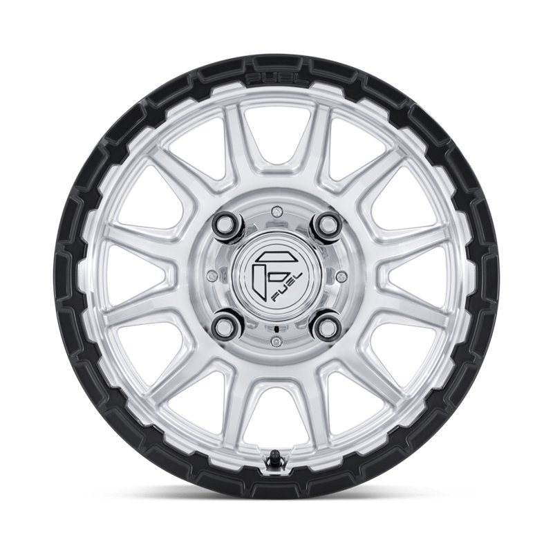 Fuel Off-Road | FV866 PISTON UTV 15x7.0 ET38 - HYPER SILVER MACHINED FACE MATTE BLACK LIP
